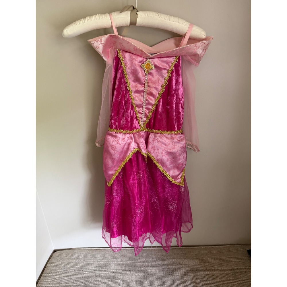 Disney Parks Aurora Sleeping Beauty Costume Dress Kids Small Pink Velvet Gold